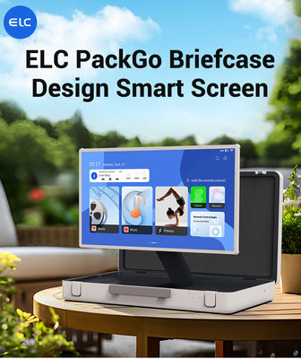 ELC PackGO Portátil de 27 polegadas Design de carteira tela sensível ao toque Sistema Android Smart TV Screen para acampamento