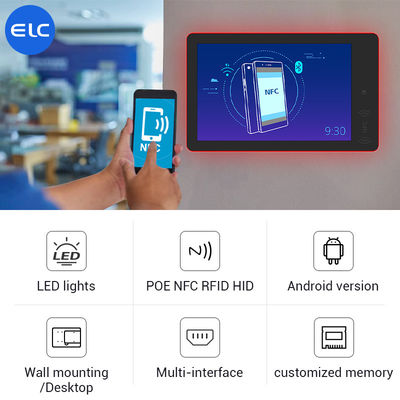 RK3568 Sinalização digital de montagem de parede Android 12 touch screen Indoor POE NFC LED Light For Meeting