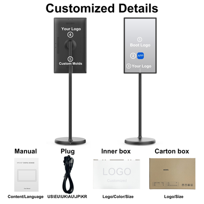 Tela LCD com tela Incell de 24 polegadas e 32 polegadas com tela sensível ao toque Android 13 para publicidade em restaurantes de rede e lojas de bebidas