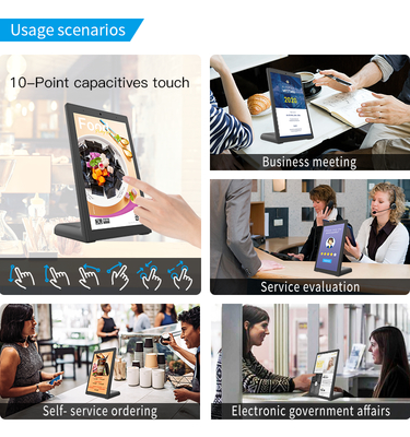 Ecrã táctil capacitivo de forma L Avalizador de feedback do cliente Restaurante Banco Ordenando RJ45 NFC POS Desktop Tablet Android