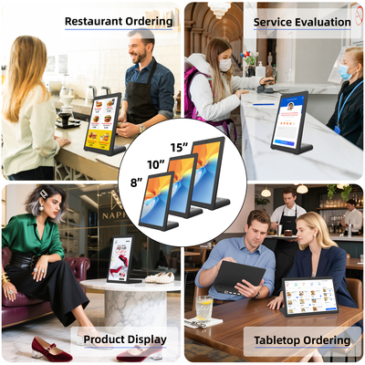 Tablet Android de 10 polegadas com tela sensível ao toque em formato de L, Menu de Exibição, POE RJ45 NFC Câmera