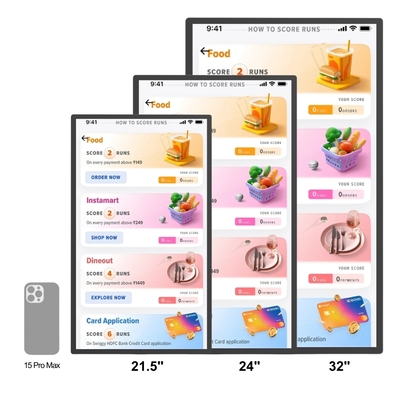 Tela Touchscreen Interativa para Cozinha, Sistema Kds, Sinalização Digital, Sistema Pos, Tela de Exibição de Cozinha Montada na Parede