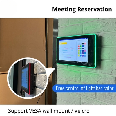 Tablet Android de 10,1 polegadas para sala de reuniões com barra de luz LED para montagem na parede