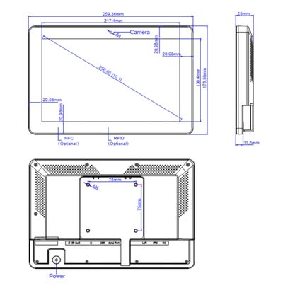 Android 11 Touch Screen Digital Signage Display Tablet com NFC LED Light Bar