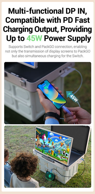 ELC PackGO Portátil de 27 polegadas Design de carteira tela sensível ao toque Sistema Android Smart TV Screen para acampamento