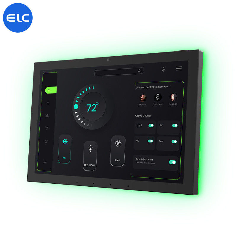 10.1' WiFi6E Smart Home Touchscreen Control Panel Opcional Câmera NFC 5M/P com barra de luz LED