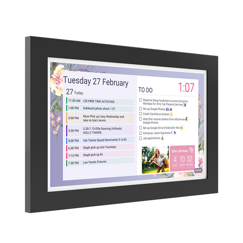 Ultra-Slim Touch Screen Tablet Smart Home Timing Tablet WiFi 6 com Mu-MIMO para exibição de calendário