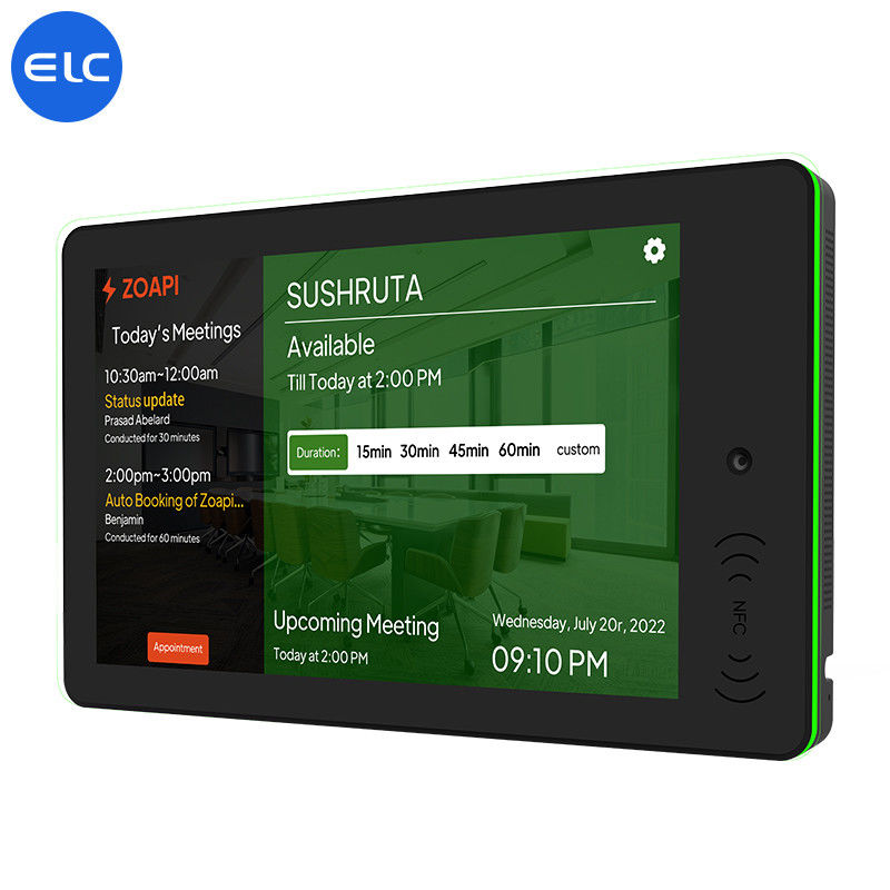 RK3568 Sinalização digital de montagem de parede Android 12 touch screen Indoor POE NFC LED Light For Meeting