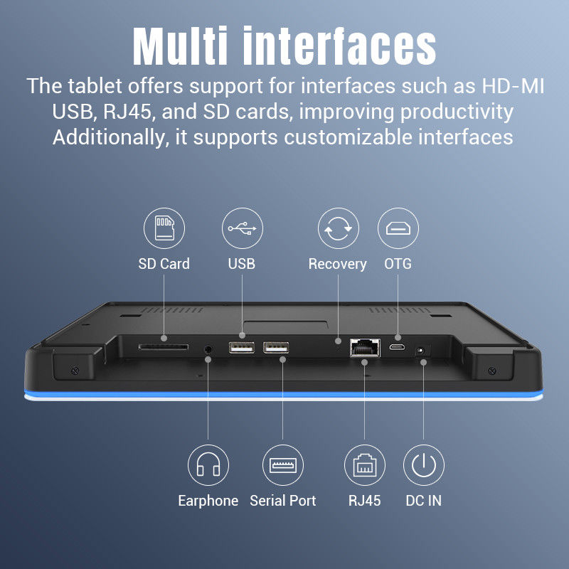 RK3568 Sinalização digital de montagem de parede Android 12 touch screen Indoor POE NFC LED Light For Meeting