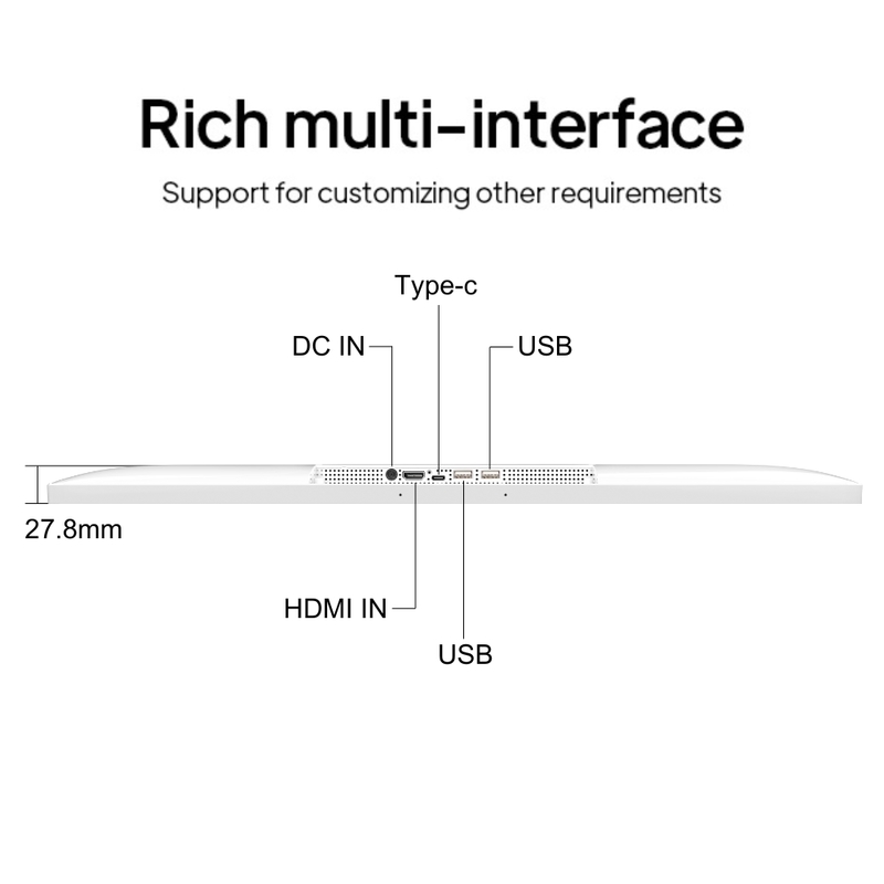 Tela LCD com tela Incell de 24 polegadas e 32 polegadas com tela sensível ao toque Android 13 para publicidade em restaurantes de rede e lojas de bebidas