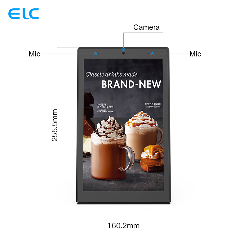 Tablet Android de 10 polegadas com tela sensível ao toque em formato de L, Menu de Exibição, POE RJ45 NFC Câmera