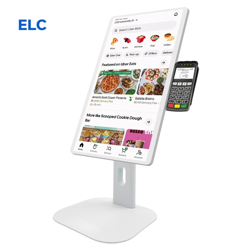 Ecrã de exibição de cozinha Kds Sistema NFC Pos Sistema de exibição de pedidos de cozinha Monitor Android 13 ELed Gerenciamento de menus Ecrã de exibição KDS