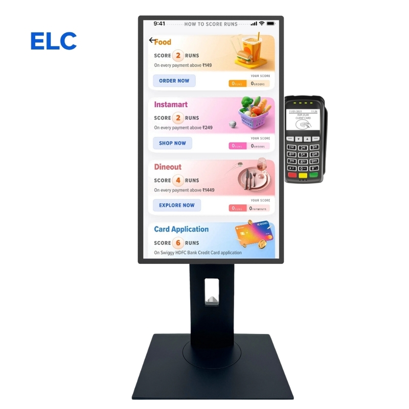 Display de balcão do menu LED Sistema de pedidos para restaurantes Caixa registradora Máquina de caixa Máquina de faturamento Tela interativa