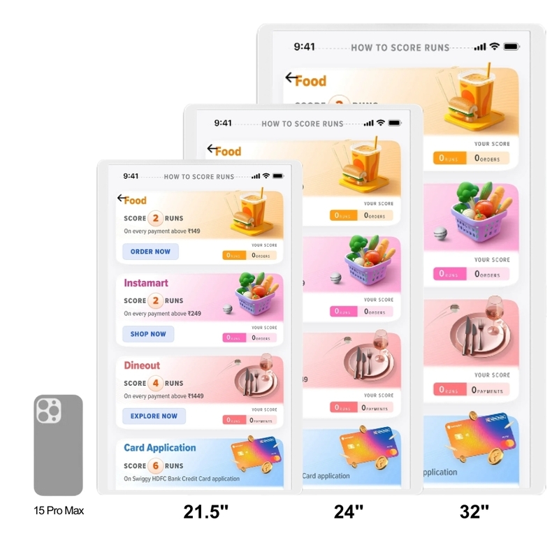Tela de Exibição de Cozinha Computador Terminal POS Display à Prova d'Água e Óleo para Restaurante KDS
