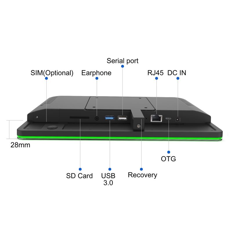 Android 11 Touch Screen Digital Signage Display Tablet com NFC LED Light Bar