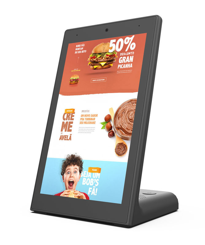 A tabuleta pedindo L do restaurante do feedback de cliente de NFC RK3399 dá forma ao painel do LCD de 8 polegadas