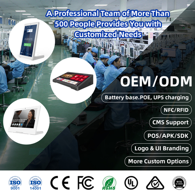 Ecrã táctil capacitivo de forma L Avalizador de feedback do cliente Restaurante Banco Ordenando RJ45 NFC POS Desktop Tablet Android